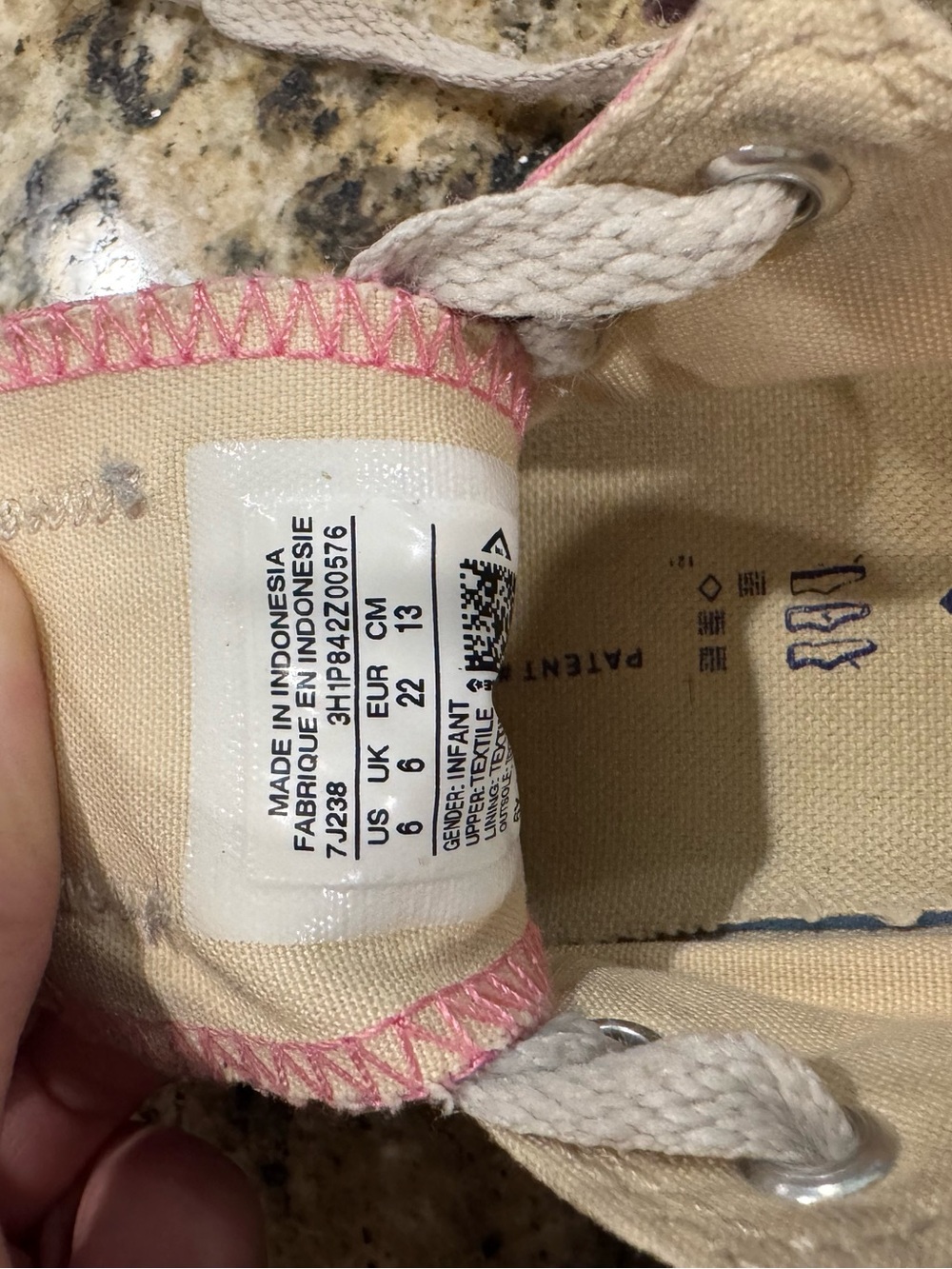 Converse Kids Sneakers Cream with Pink Trim